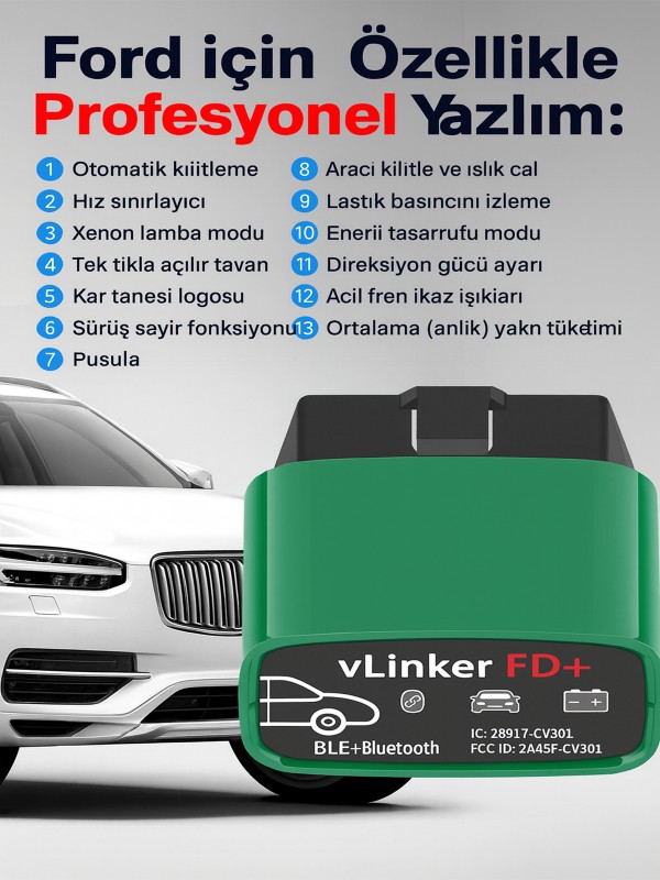 vGate vLinker FD+ Ford İçin Özel Forscan Arıza Tespit ve Gizli Özellik Açma Cihazı / Bluetooth 4.0 vGate vLinker FD+ Ford İçin Özel Forscan Arıza Tespit ve Gizli Özellik Açma Cihazı / Bluetooth 4.0