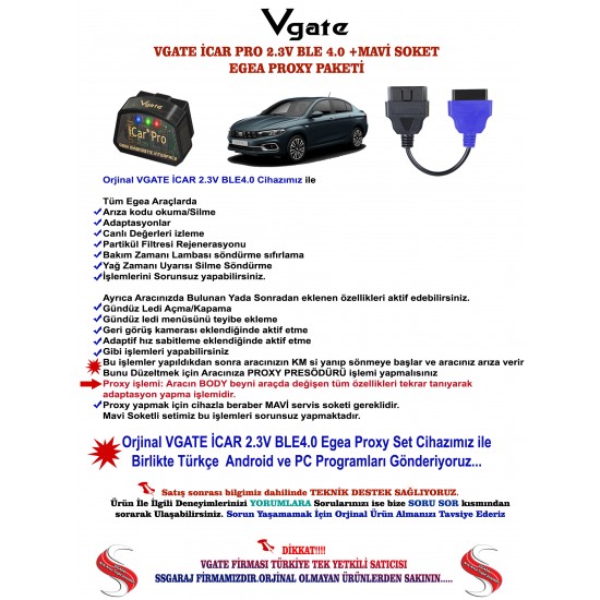Vgate İcarPro 2.3v Egea Uyumlu Arıza Tespit ve Özellik Aktif Etme Proxy Set Bluetooth İos Vgate İcarPro 2.3v Egea Uyumlu Arıza Tespit ve Özellik Aktif Etme Proxy Set Bluetooth İos