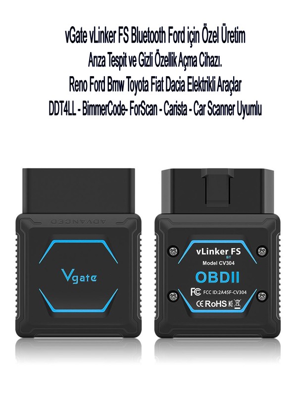 Vgate vLinker FS Bluetooth Ford FORScan Gizli Özellik Açma Ve Arıza Tespit Cihazı HS/MS-CAN Vgate vLinker FS Bluetooth Ford FORScan Gizli Özellik Açma Ve Arıza Tespit Cihazı HS/MS-CAN